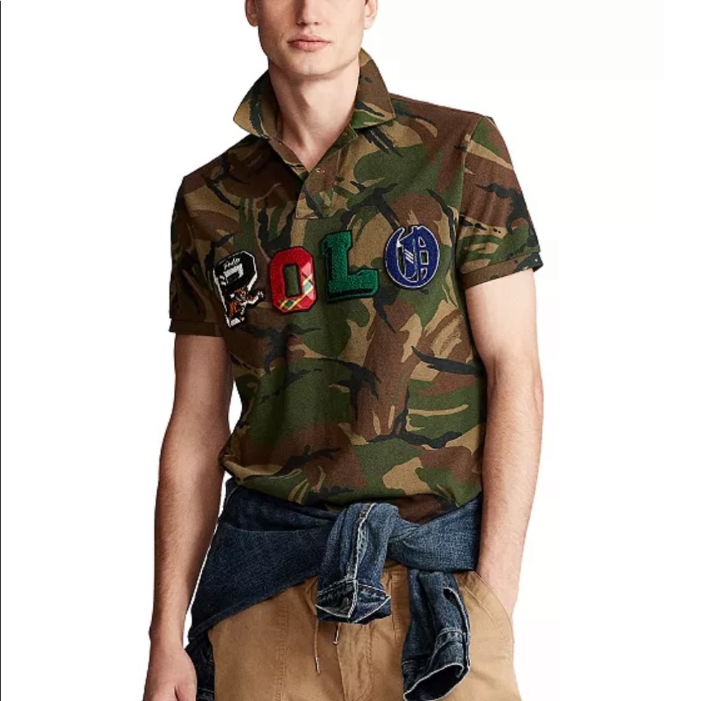 NWT Polo Ralph Lauren Men's Custom Slim Fit Camo Polo Size SP